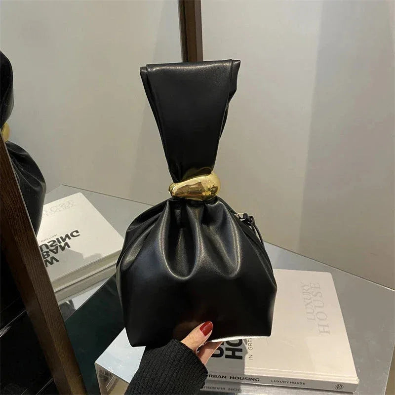 Petit Sac Sous l'Aisselle Femme – Sac Plissé en Cuir PU, Sac à Bandoulière Rétro Élégant, Sac à Main Mode