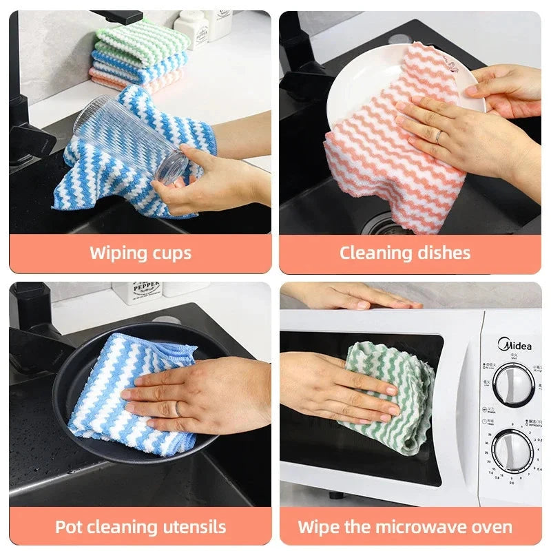 Kitchen Dishwashing Cloth Superfine Fiber Water Absorbent Cleaning Cloth Multipurpose Household Wipe Towels Cleaning MU Group