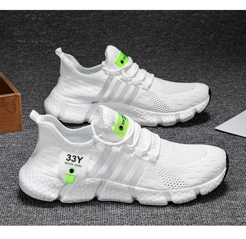 Chaussure Homme Sportive avec Semelle Blanche Élevée – Légère et Confortable pour l'Usage Quotidien