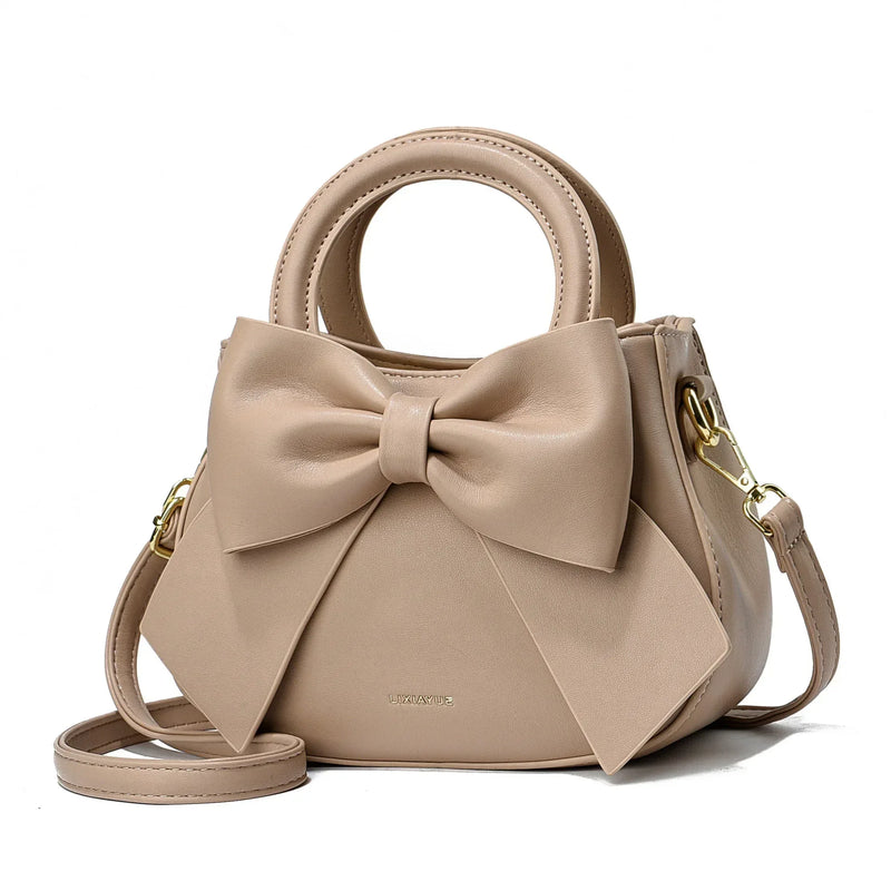 Sac à Main Femme – Sac à Bandoulière et Sous l'Aisselle avec Nœud, Sac Mode PU Élégant et Léger