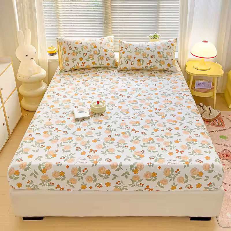 Drap-housse coton imprimé doux 180x200 cm