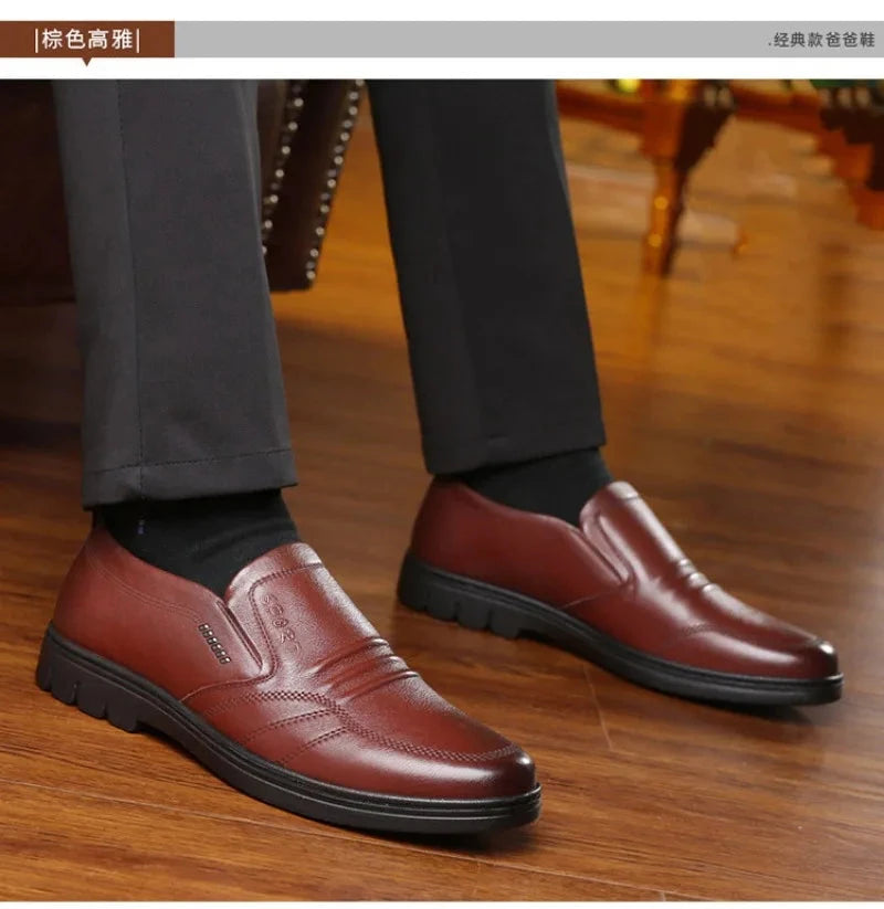 Men's Loafers Classic Business Dress Shoes 2025 New Casual Leather Shoes Slip-on Driving Shoes Men's Soft Leather Shoe Moccasins MU Group