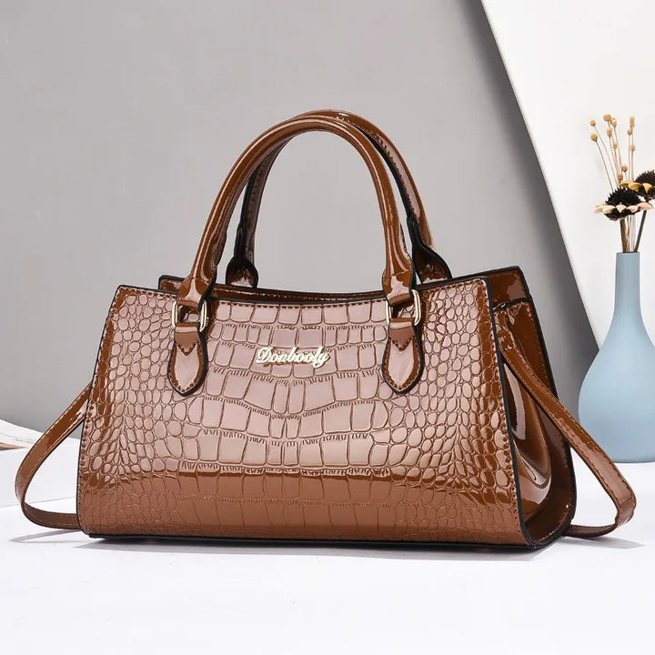 Sac à Main Femme en Cuir avec Motif Crocodile