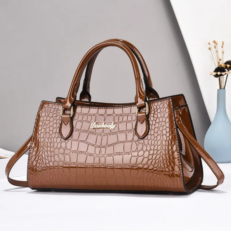 Sac à Main Femme en Cuir avec Motif Crocodile