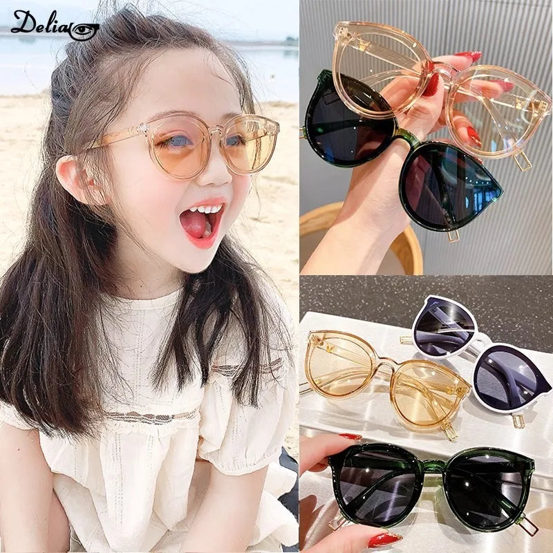 New Fashion Sunglasses Girls Boys Brand Round Vintage Children Sun Glasses Baby Shades Mirror Goggles Eyeglasses UV400 Eyewear