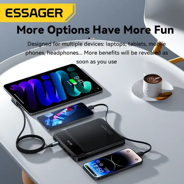 Essager Power Bank 120W 20000mAh Charge Rapide PD pour PC Portable Maroc
