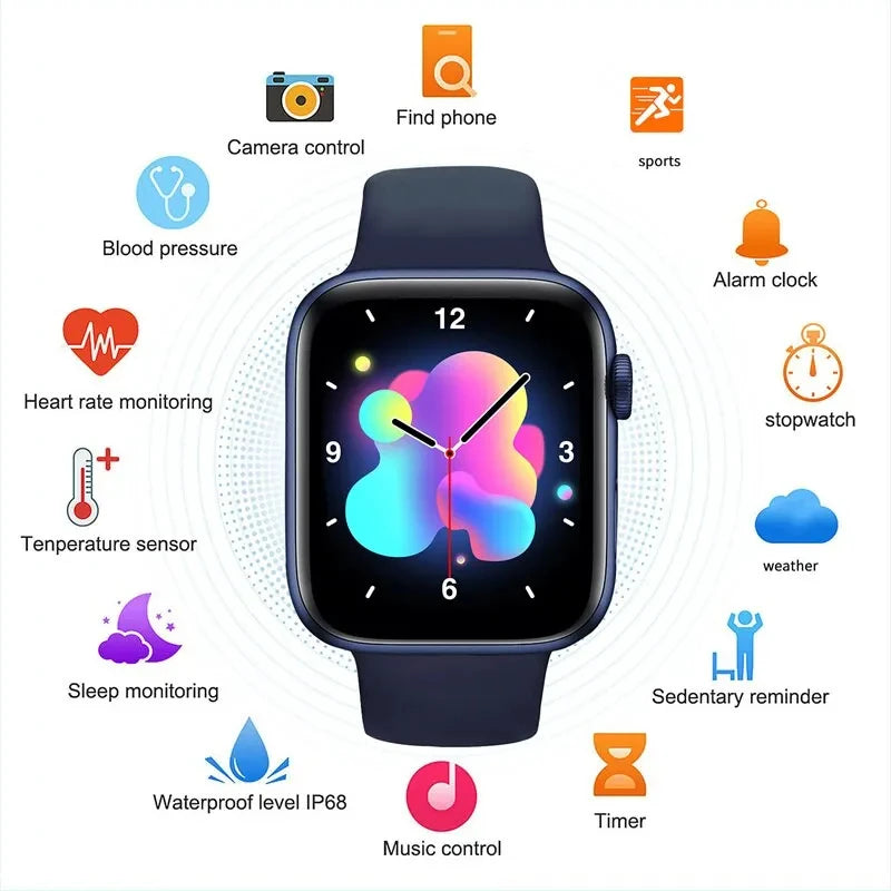 LAXASFIT-Montre intelligente de sport pour hommes et femmes, écran HD, Bluetooth, appel, fréquence cardiaque, surveillance de la pression artérielle, Android, iOS, nouveau