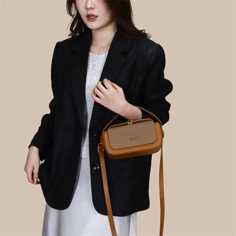 Sac Bandoulière Femme Carré en PU – Sac à Main Vintage Détachable et Tendance