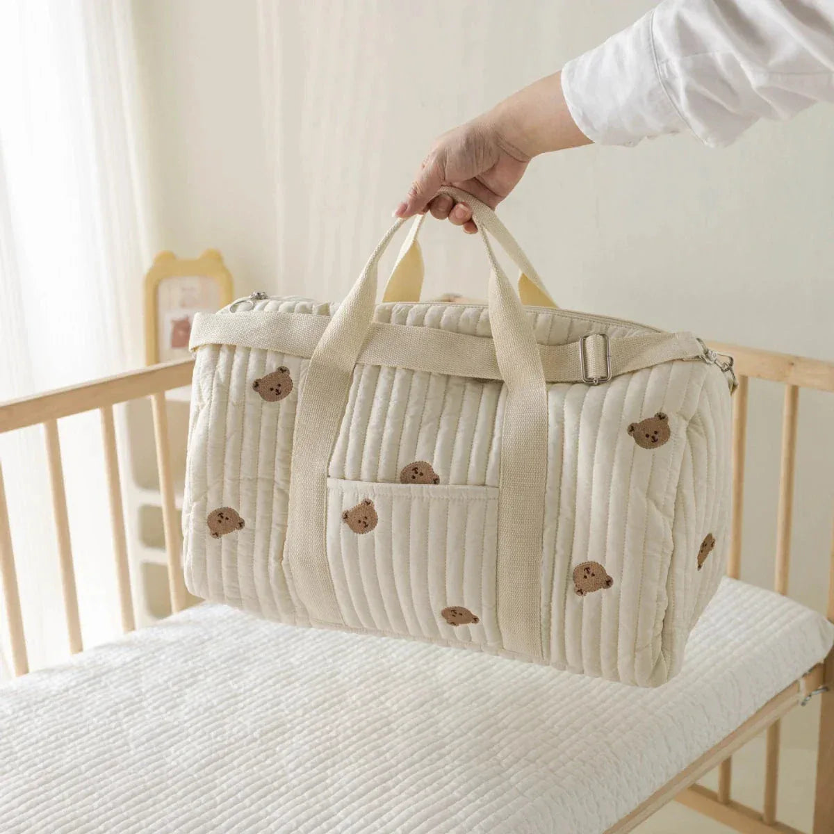 Sac à Main Maman Brodé – Sac de Rangement Grande Capacité, Sac de Voyage Multifonctionnel pour Maman - Justyol