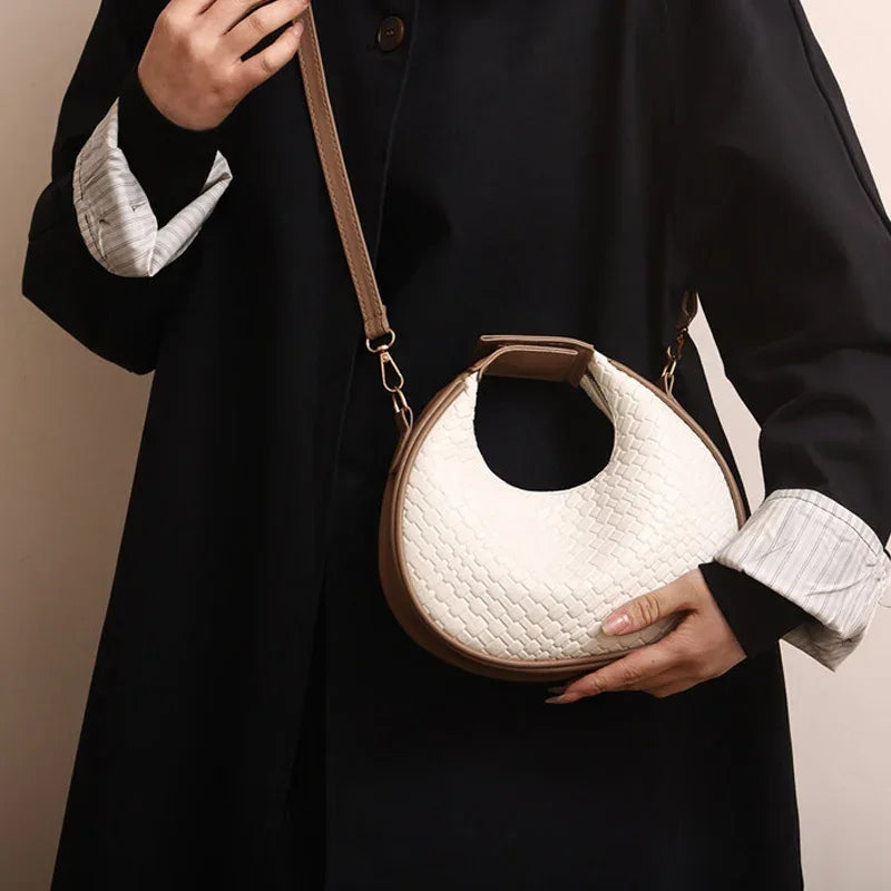 Sac à Main Femme – Sac à Bandoulière PU Cuir à Motif Lattice, Sac Small Crossbody Élégant et Tendance - Justyol