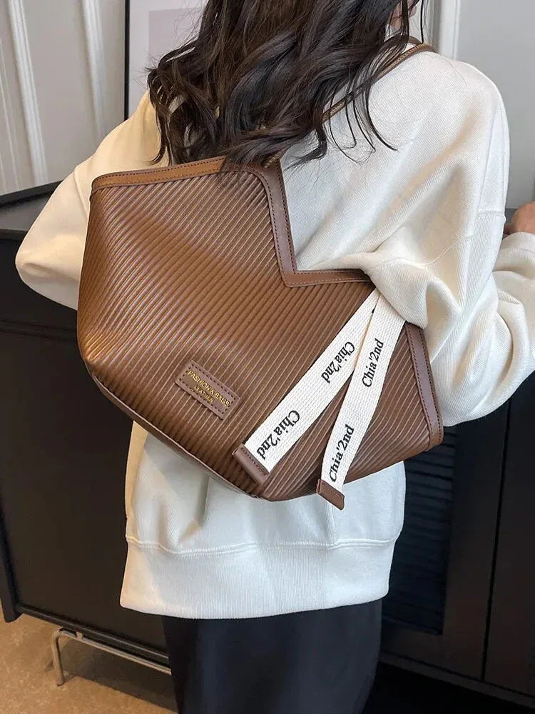 Sac à Main Femme Style Coréen – Sac Tote Casual en Canvas, Sac Bandoulière Commuter et Sac Élégant