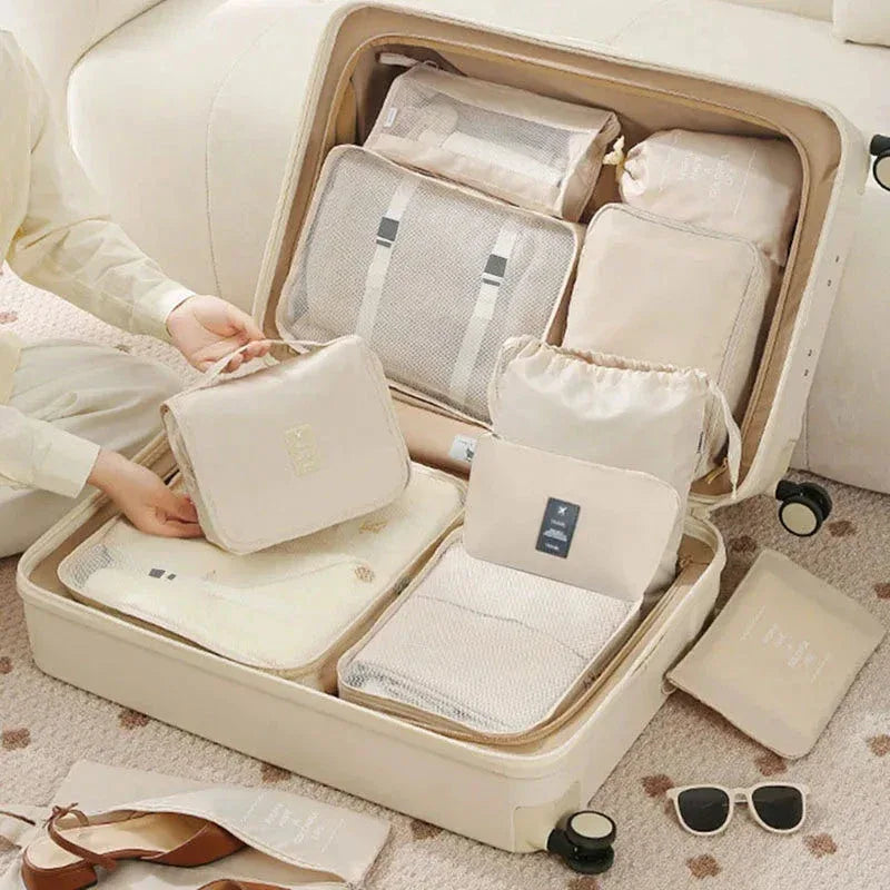 Ensemble de 11pcs Organisateurs de Voyage – Sacs de Rangement pour Vêtements, Articles de Toilette, Chaussures, et Accessoires - Justyol