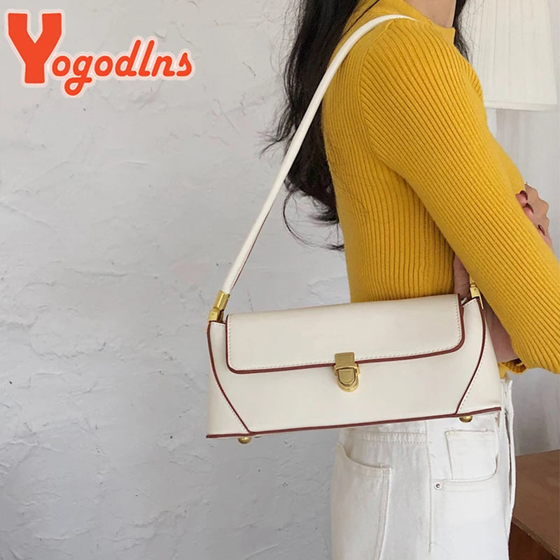 Sac à Main Femme Rétro – Sac à Bandoulière et Sous l'Aisselle en Cuir PU avec Fermeture à Rabat