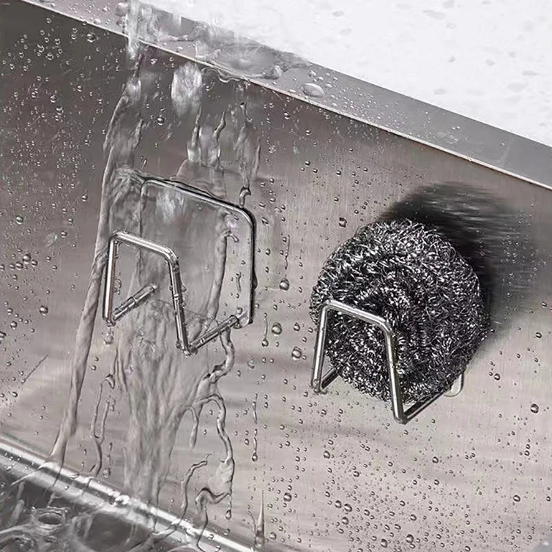 Stainless Steel Sink Sponge Rack For Sponge Steel Wire Ball Draining Paste The Inner Wall Of The Sink Kitchen Supplies MU Group