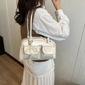 Fashionable Underarm Bow Bag for Women 2024 Korean Edition New Simple Leisure Pillow Bag Trendy Versatile Shoulder Bag MU Group