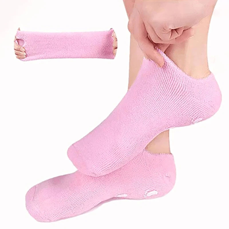 Chaussettes Hydratantes Réutilisables pour Soin des Pieds