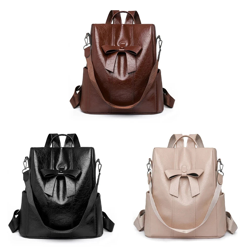 Anti Theft Backpack 2025 New Retro Fashion Korean Version Versatile Soft Leather Bag Large Capacity Backpack MU Group