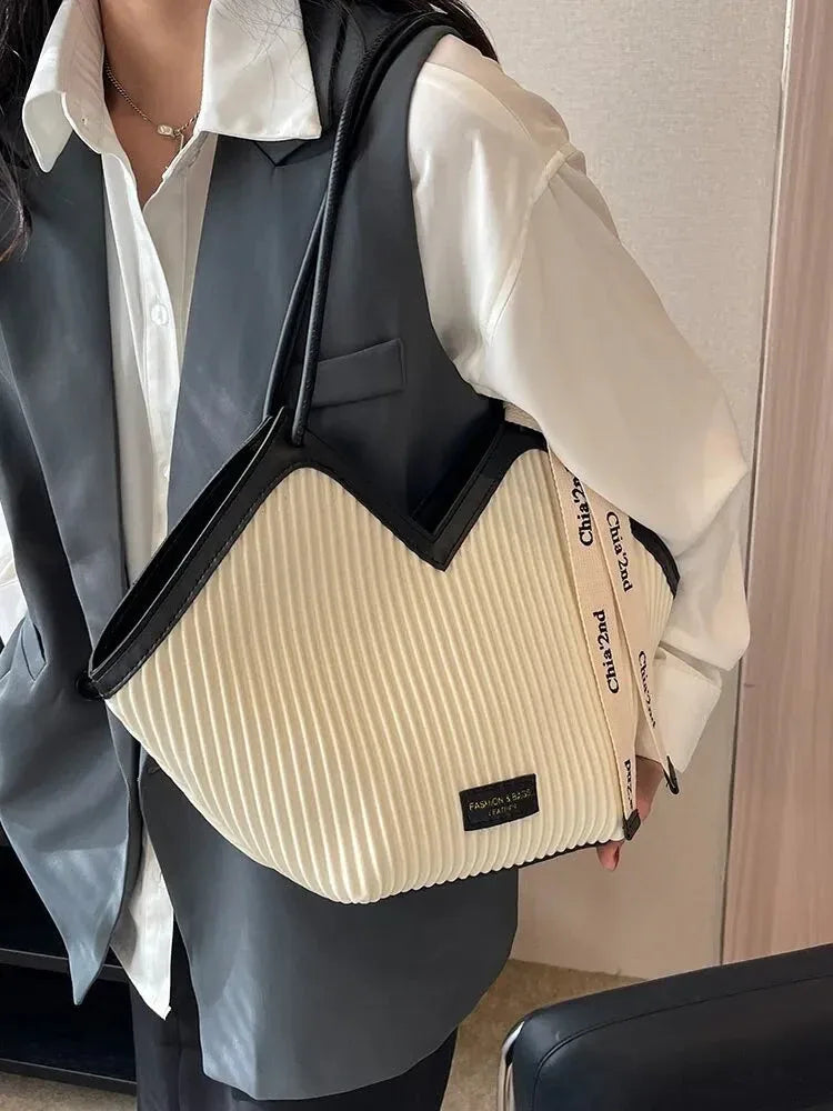 Sac à Main Femme Style Coréen – Sac Tote Casual en Canvas, Sac Bandoulière Commuter et Sac Élégant