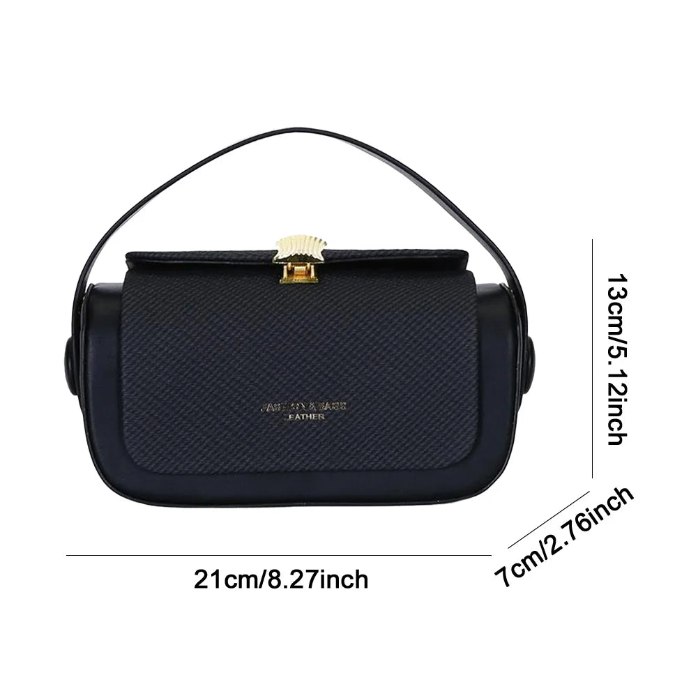 Sac Bandoulière Femme Carré en PU – Sac à Main Vintage Détachable et Tendance