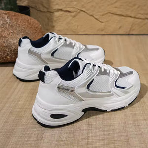 New Running Shoes Men's Breathable Sneakers Summer Light Mesh Air Cushion Women's Sneakers Outdoor Lace-up Training Shoes MU Group