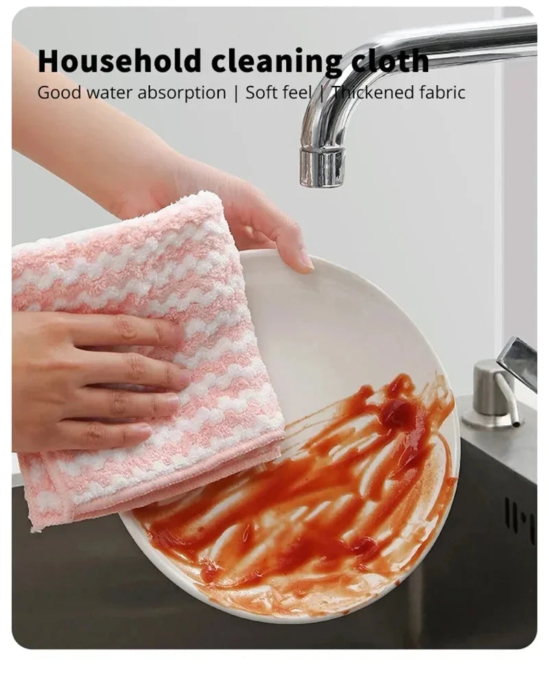 Kitchen Dishwashing Cloth Superfine Fiber Water Absorbent Cleaning Cloth Multipurpose Household Wipe Towels Cleaning MU Group