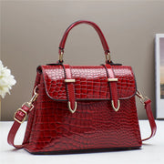 Sac à Main Femme de Luxe en Cuir Verni Embossé Crocodile – Sac Bandoulière Élégant