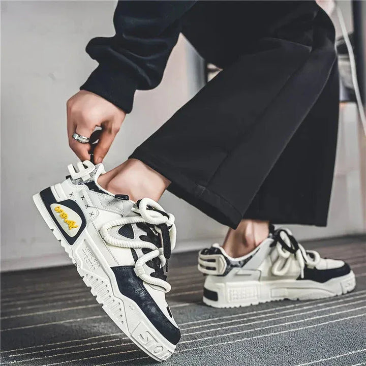 Chaussure Homme Casual avec Lacets et Semelle Élevée – Design Moderne et Confortable