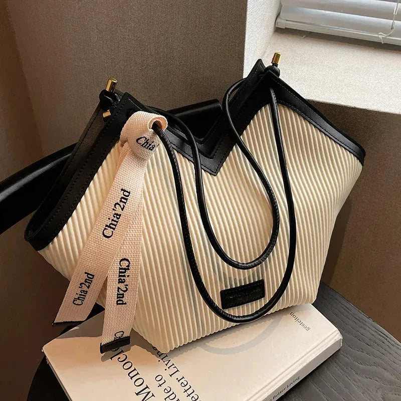 Sac à Main Femme Style Coréen – Sac Tote Casual en Canvas, Sac Bandoulière Commuter et Sac Élégant - Justyol