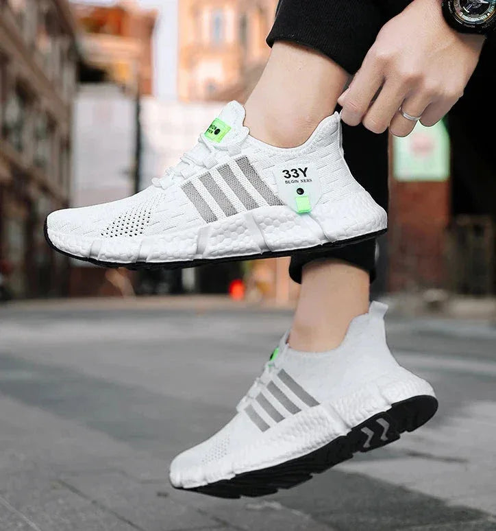 Chaussure Homme Sportive avec Semelle Blanche Élevée – Légère et Confortable pour l'Usage Quotidien