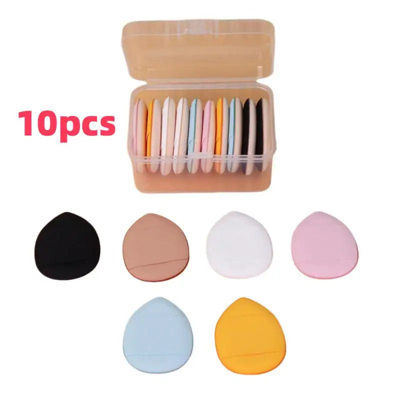 10Pcs Mini Finger Puff Foundation Small Air Cushion Powder Sponge Face Concealer BB Cream Cosmetic Applicator Makeup Tools