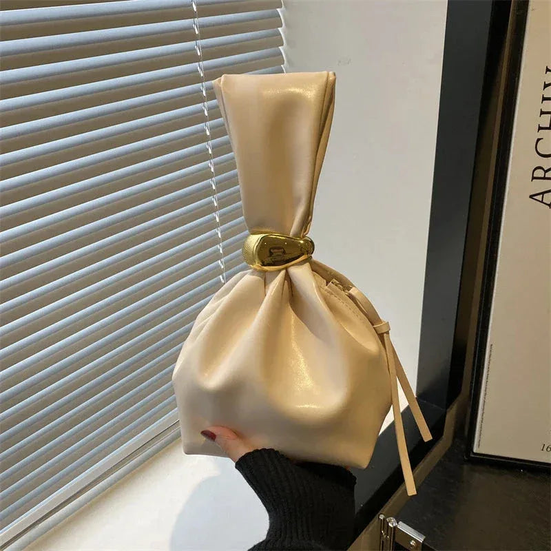 Petit Sac Sous l'Aisselle Femme – Sac Plissé en Cuir PU, Sac à Bandoulière Rétro Élégant, Sac à Main Mode - Justyol