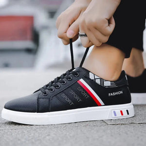 Men's Sneakers White Casual Shoes Lightweight Breathable Flats Fashion Lace-up Vulcanized Shoes Non Slip Outdoor Men Shoes Tenis MU Group