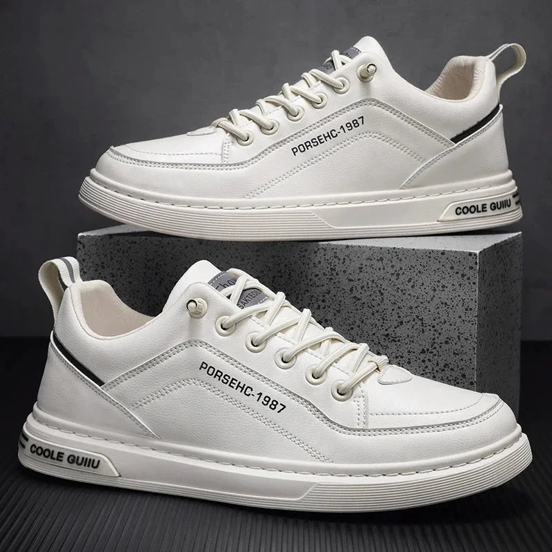 2025 New Trendy Versatile Cloth Shoes Men's Spring New Breathable White Shoes Men's Sports and Leisure Board Shoes Trendy Shoes MU Group