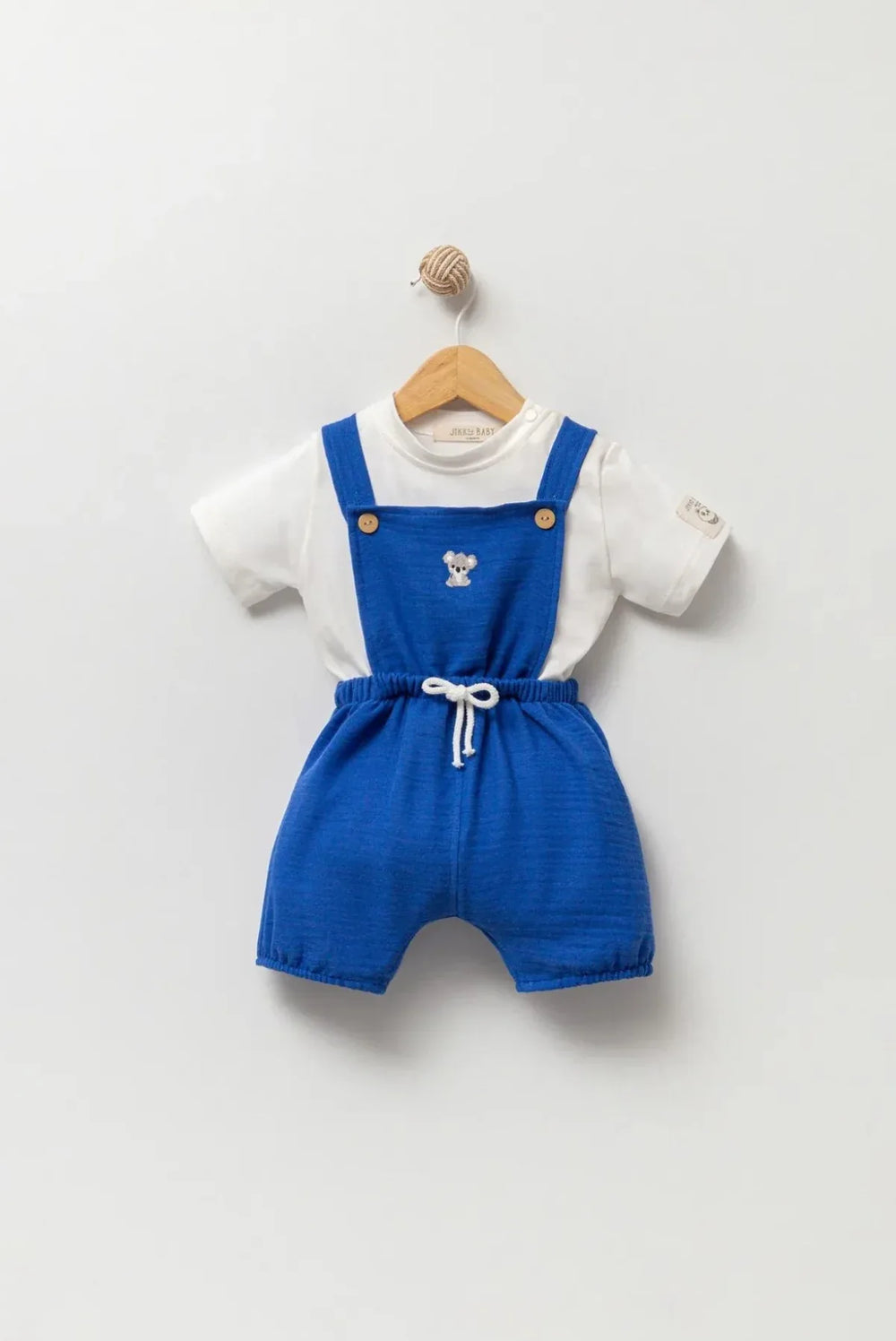 Ensemble bébé garçon salopette en mousseline brodée koala