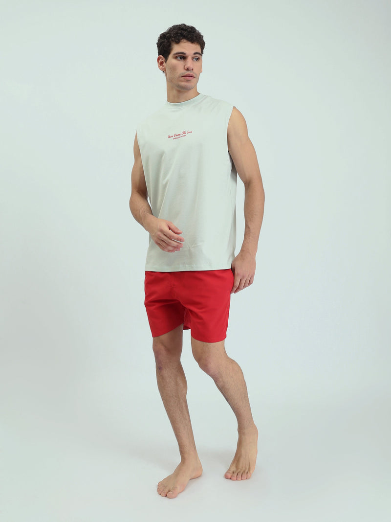 T-shirt homme sans manches avec imprimé au dos moderne – coupe confortable – TNK25SPRO20480TM1