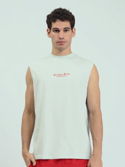 T-shirt homme sans manches avec imprimé au dos moderne – coupe confortable – TNK25SPRO20480TM1