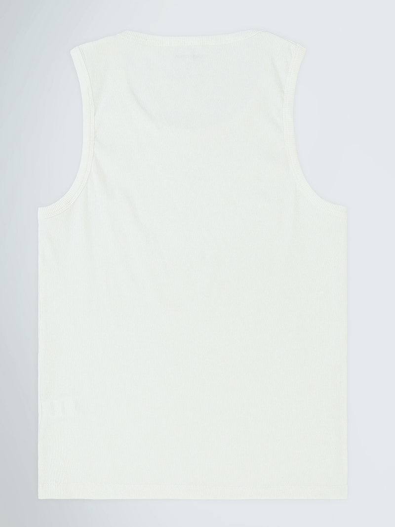 Débardeur Homme Regular Fit à Col Rond en Maille Côtelée - TNK26S20800001TM1