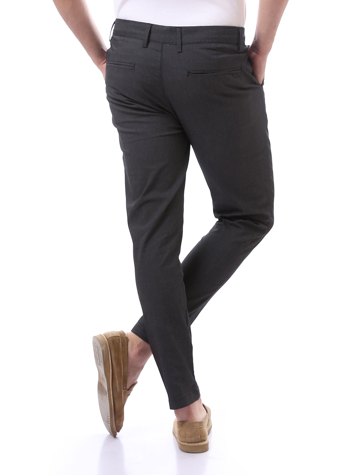 بنطلون رجالي قماش بتصميم عصري - TRO22SFGA23573TM1