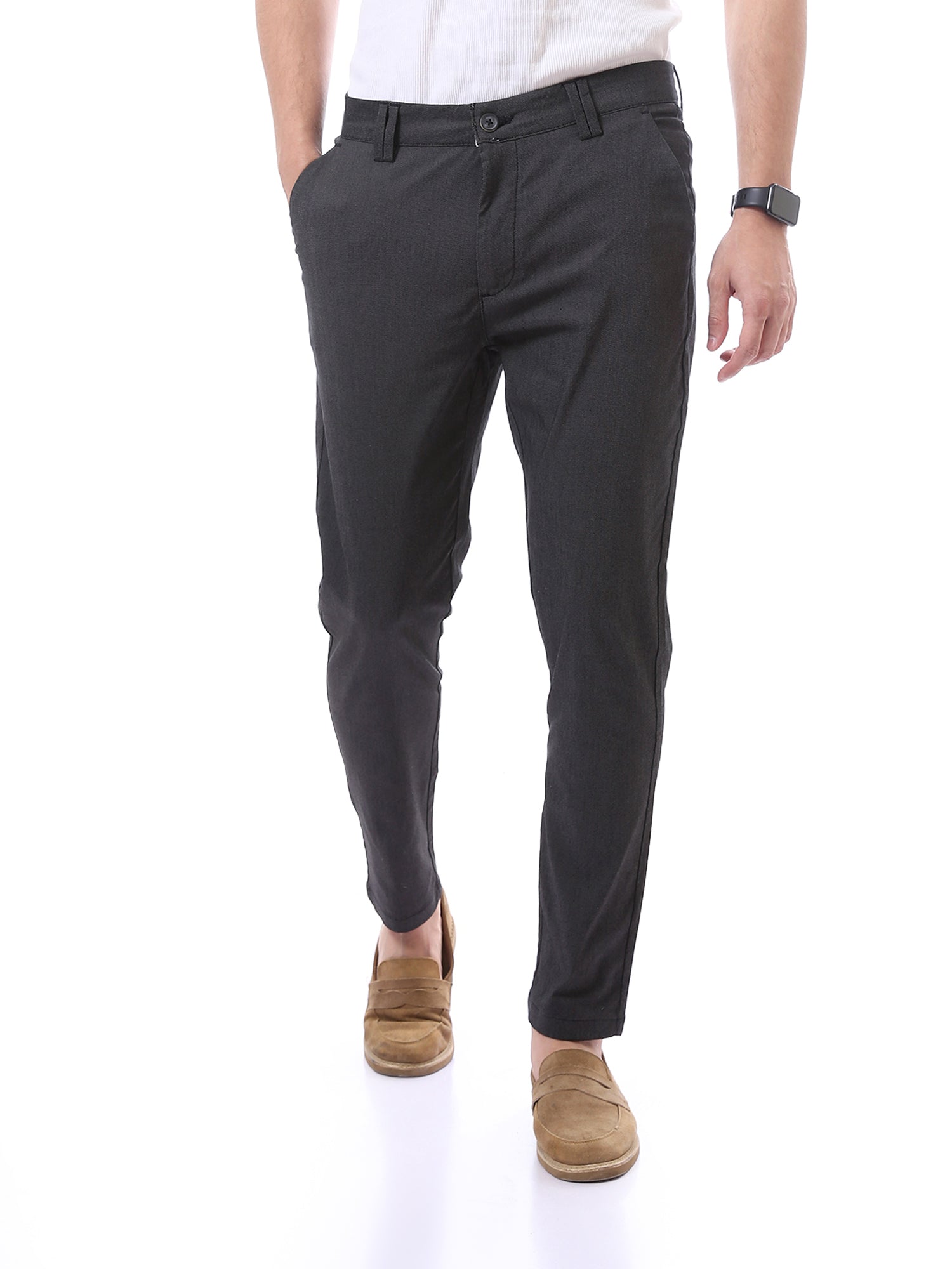 بنطلون رجالي قماش بتصميم عصري - TRO22SFGA23573TM1