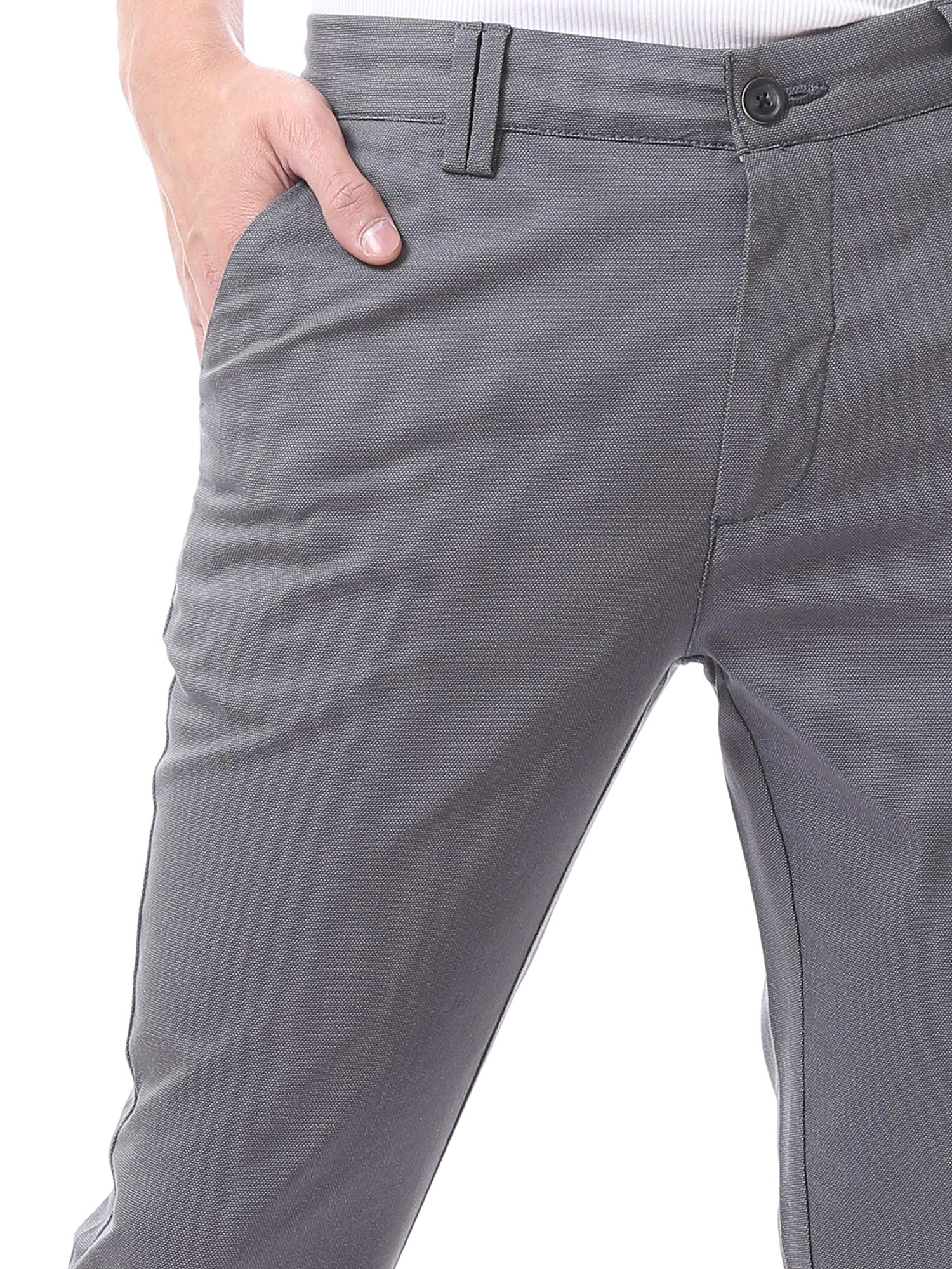 بنطلون رجالي قماش بتصميم عصري - TRO22SFGA23573TM1