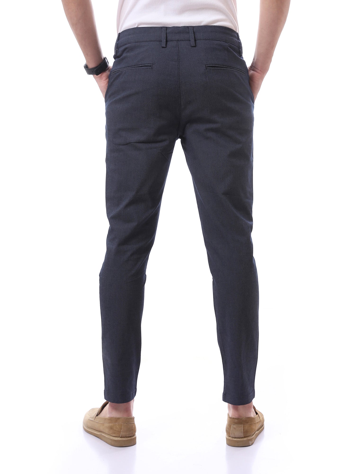 بنطلون رجالي قماش بتصميم عصري - TRO22SFGA23573TM1