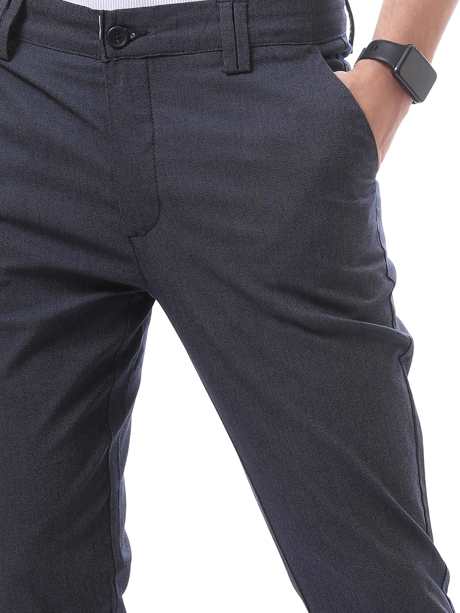 بنطلون رجالي قماش بتصميم عصري - TRO22SFGA23573TM1