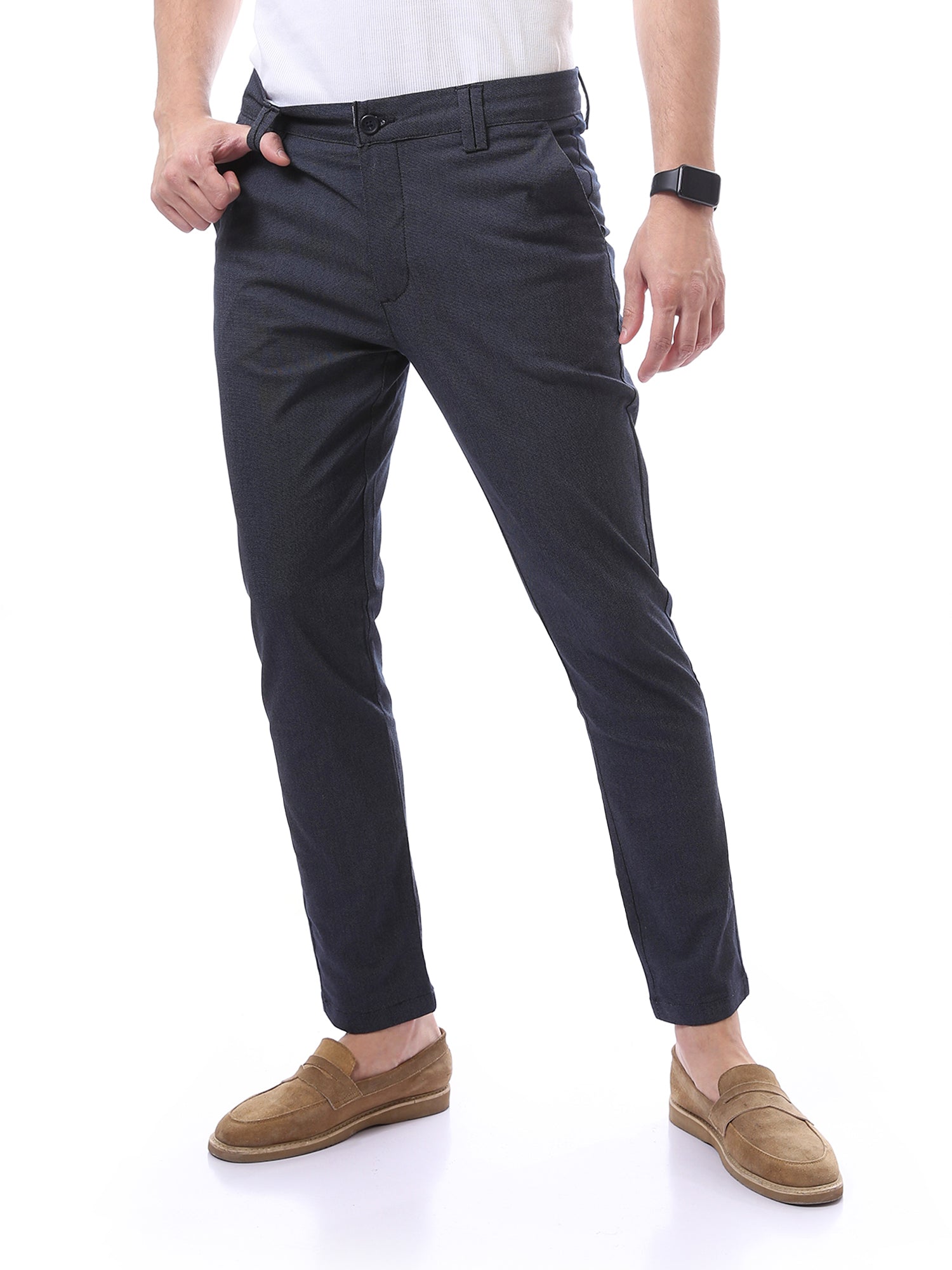 بنطلون رجالي قماش بتصميم عصري - TRO22SFGA23573TM1