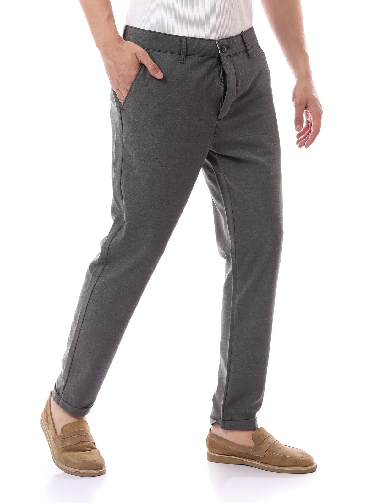 Pantalon Homme Coupe Ajustée à Pinces – Style Chic Moderne - TRO22SFGA23575TM1