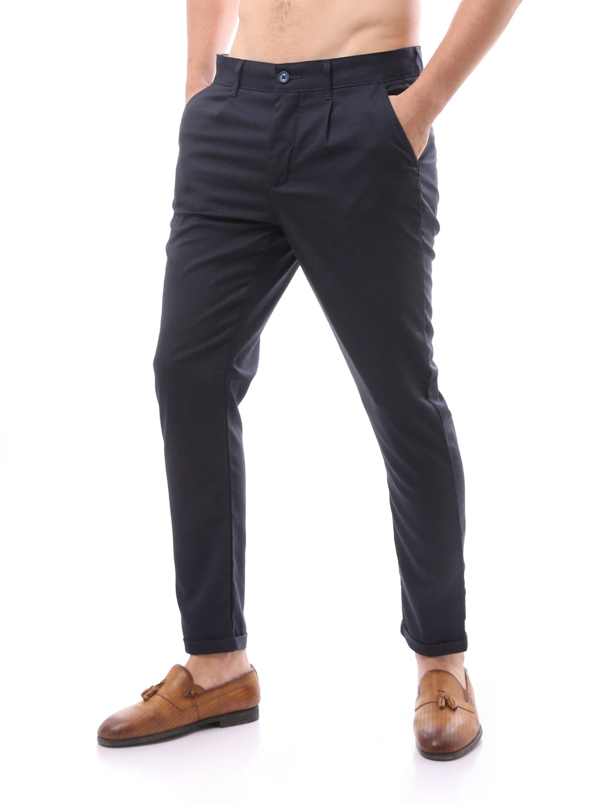 Pantalon Homme Élégant Coupe Ajustée à Pinces - TRO22SFGA23576TM1