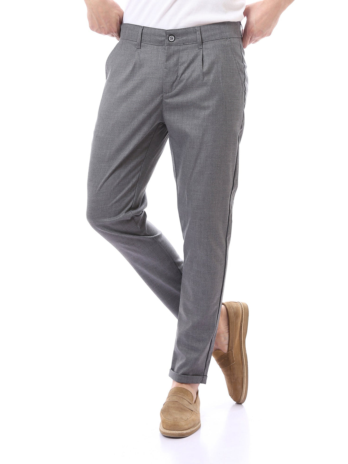 Pantalon Homme Élégant Coupe Ajustée à Pinces - TRO22SFGA23576TM1