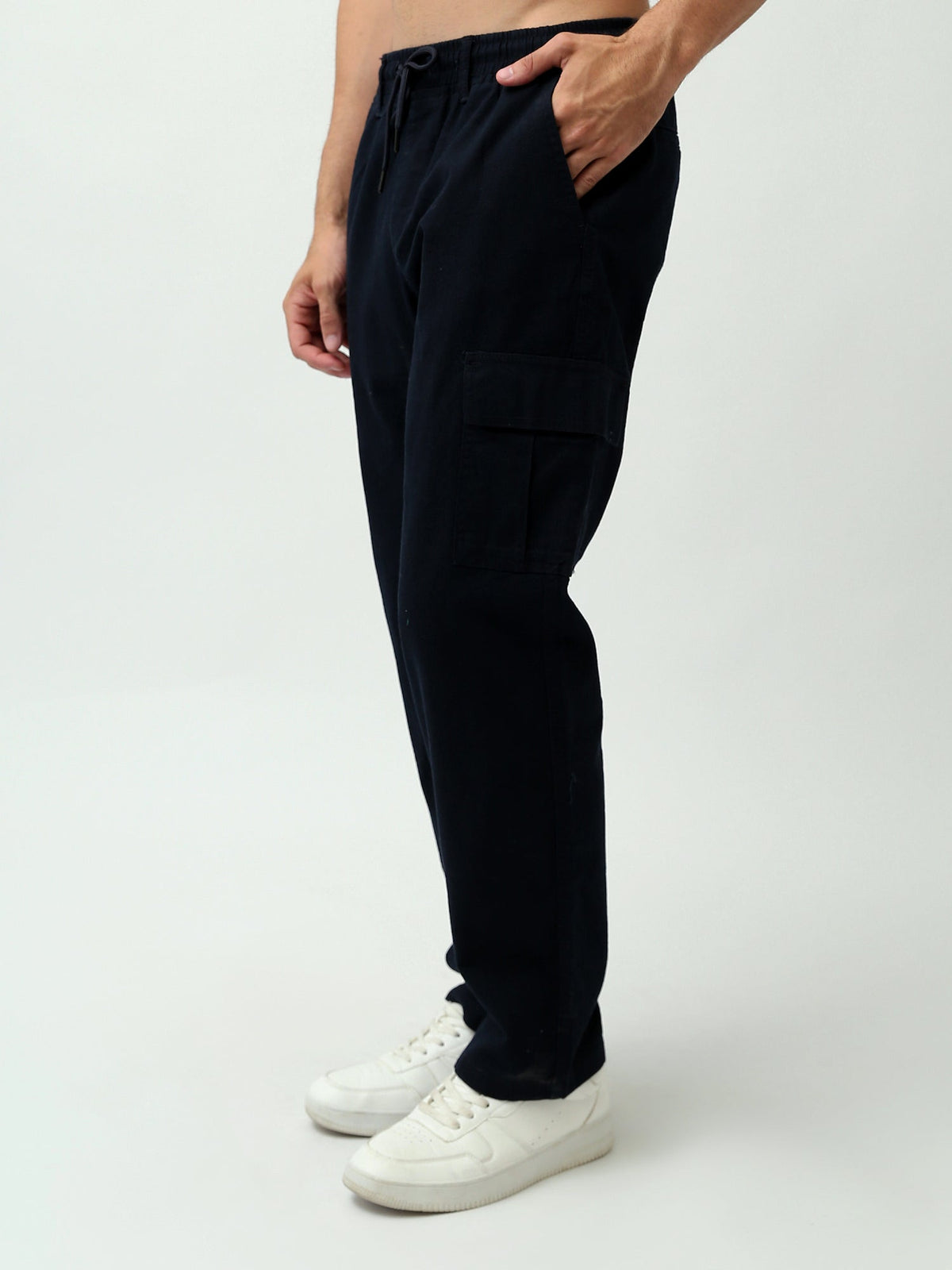 Pantalon Cropped Homme à Poches Cargo – Style Casual Moderne - TRO24SLKC23587TM1