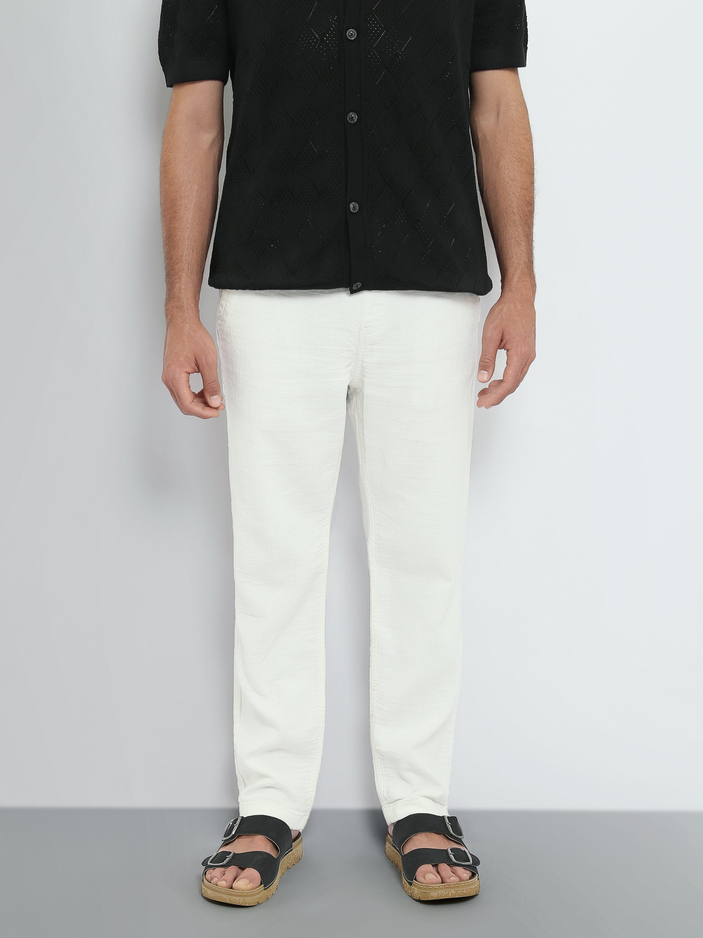 Pantalon Homme Texturé à Coupe Droite – Style Casual Chic - TRO26S23700004TM1
