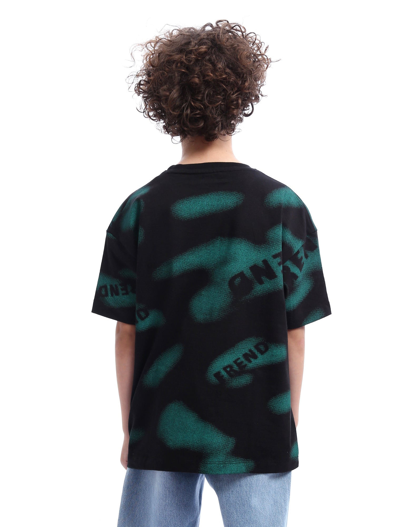 T-shirt pour garçon noir avec un design distinctif - TSH24SARO20022TB1
