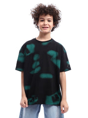T-shirt pour garçon noir avec un design distinctif - TSH24SARO20022TB1